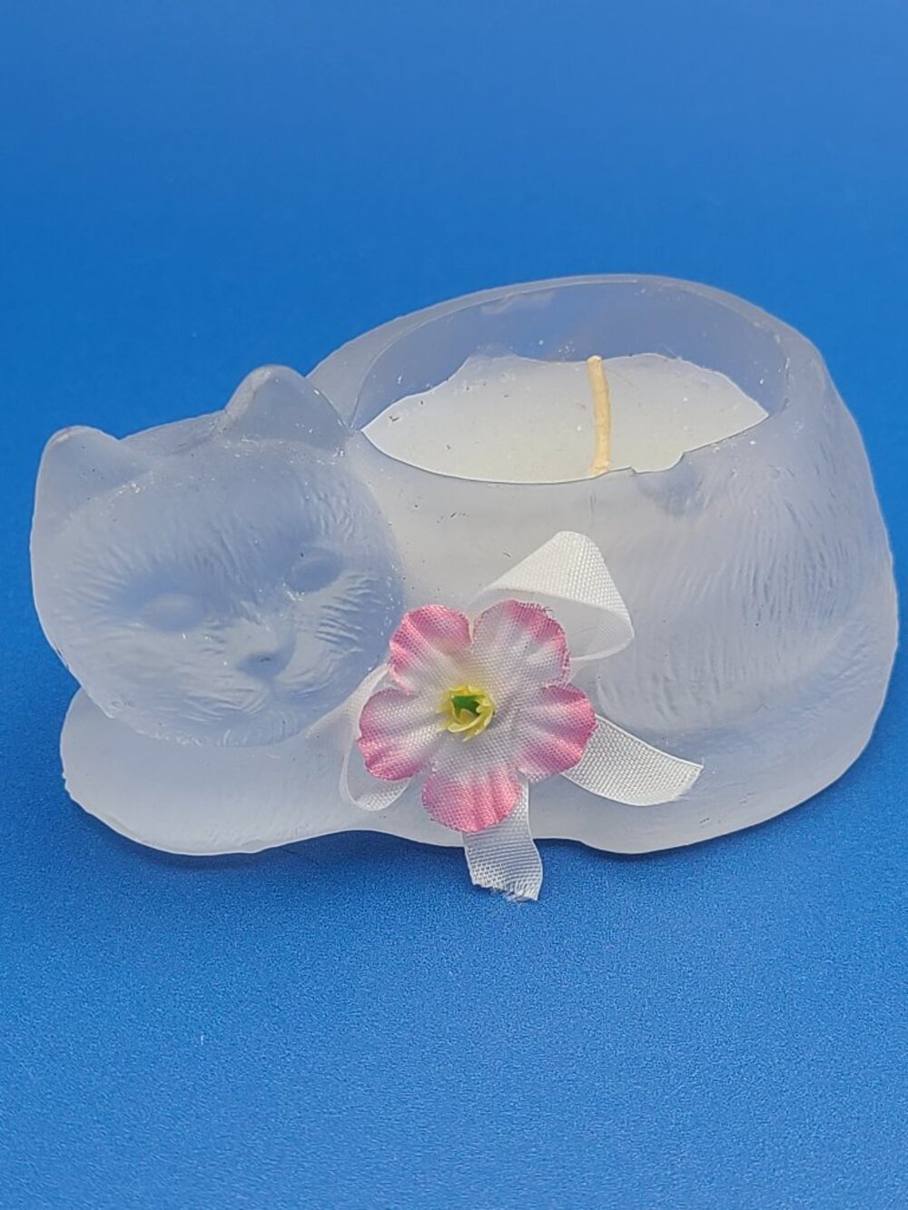 BUNDLE ADD-ON Frosted Glass Cat Votive Candle Holder AS IS